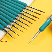 رخيصةأون الفنون والحرف والخياطة-مجموعة من 10 أقلام تحديد حواف مائية دقيقة للغاية لطلاب رسم فن الأظافر وفرش تحديد ملونة لتفاصيل الأكريليك والغواش ورسم الخطوط العريضة