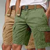 economico Classico-Per uomo Pantaloncini cargo Pantaloncini da esterno Shorts Shorts da Spiaggia Pantaloncini casual Patchwork Elastico in vita Multi-tasche Blocco di colori Indossabile Traspirante Lunghezza al