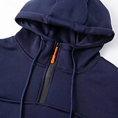abordables sweats à capuche basiques pour hommes-Homme Sweat à capuche Sweat à capuche quart zippé Noir bleu marine Kaki Gris Clair Gris foncé À capuche Uni Patchwork Poche Avant Quart de zip Sport &amp; Loisir Occasionnel Quotidien Streetwear Frais
