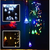 お買い得  デコレーション＆ナイトライト-クリスマスライト LED バタフライ/アイスコーン/ペンタグラム/クリスマスツリー/スノーフレークカーテン つららフェアリー キャンプストリングライト ガーランド 屋外用 家庭用 新年パーティー装飾 1個