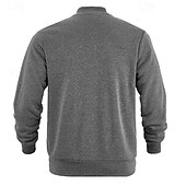 tanie Casualowe kurtki-Męskie Kurtka zimowa Kurtka polarowa Zwykła kurtka Kurtka uniwersytecka Urlop Codzienny Keep Warm Kieszeń Polar Jesień Zima Równina Moda Moda miejska Kołnierz stawiany Regularny Czarny Czerwony