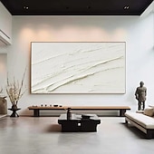 cheap Abstract Paintings-White abstract oil painting hand painted  white 3D wall art oil painting large abstract painting handmade  modern minimalist painting textured abstract oil painting wall art pattle knife morden art