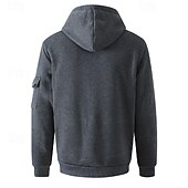 economico felpe in pile-Per uomo Felpa con cappuccio Felpa con cappuccio in pile Felpa con cappuccio tattica Nero Bianco Vino Verde militare Rosso Con Cappuccio Semplice Tasca Sport &amp; Outdoor Casuale Quotidiano Streetwear