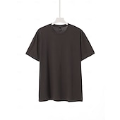 preiswerte Basic-T-Shirts-100 % Baumwolle Herren T-Shirt Tee Top Kurzarm Kurzarm Rundhalsausschnitt Sommer Einfarbig Einfarbig Mode Basic Casual Einfarbig Urlaub Casual Casual Alltag Marine Schwarz Weiß Top Tee für Männer