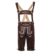 tanie Mężczyźni-Oktoberfest Lederhosen bawarski Niemiecki Monachium Łąki Męskie Karnawał Impreza Festiwal Piwa Tkanina w stylu tradycyjnym
