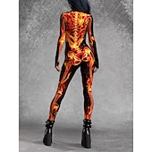 رخيصةأون جمجمة وعظام-هيكل عظمي هالوين بودي سوت Catsuit كامل الجسم زي مخيف للأطفال للبالغين رجالي نسائي للصبيان عيد الرعب مهرجان يوم الموتى أداء مناسب للحفلات نادي أزياء هالوين سهلة تلبيس