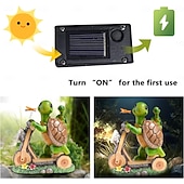 billige Landskapslys-1 stk utendørs solcelledrevet skilpadde mor og barn sykkeldekorasjonslys gårdsplass hagesti plen terrasse ornamentlys landskap observasjonslys