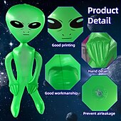 abordables Halloween-3 figuras inflables alienígenas coloridas para decoración festiva de Halloween con calabazas y telarañas. &amp;Linternas de 85 cm/33,5 pulgadas: perfectas para celebraciones espeluznantes, de plástico