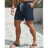 economico Pantaloncini casual-Per uomo Shorts Pantaloncini Estivi Pantaloncini casual Tasca Elastico in vita Coulisse Semplice Comodità Traspirante Corto All&#039;aperto Vacanza Canotta sportiva Casual Nero Bianco Micro-elastico