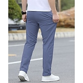economico Chino-Per uomo Pantaloni Chinos Tasca Elastico in vita Coulisse Semplice Comodità Formale Feste Lavoro Moda Stile Classico Nero Verde chiaro Micro-elastico