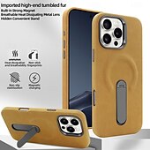 cheap iPhone Cases-Phone Case For iPhone 16 iPhone 16 Pro iPhone 16 Pro Max iPhone 15 iPhone 15 Pro Max Back Cover with Stand Holder Magnetic Shockproof Retro TPU PU Leather