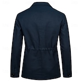 economico Capispalla Elite da Uomo-Per uomo Giacca Leggera Blazer 100% lino Scuola Formale Vacanza Elegante Vintage Estate Primavera Lino Tinta unica Tasca Delicato sulla Pelle Comodo Monopetto Un Bottone Bottone frontale Giacca
