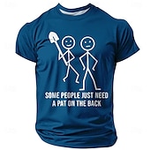 cheap Men&#039;s Funny T shirts-Men&#039;s Some People Just Need A Pat On The Back T Shirt Short Sleeve T shirt 3D Print Crew Neck Shirt Fashion Daily Basic Street Casual Daily Black Red Blue Clothing Apparel