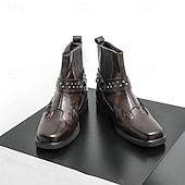 levne Biker Boots-Pánské Boty Motorkářské boty Chůze Vinobraní Na běžné nošení Bristké PU kůže Pohodlné Protiskluzové Teplý Kotníčkové Povaleč Elastická gumička Černá Hnědá Podzim Zima