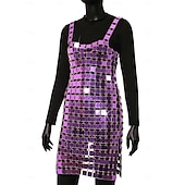cheap Women&#039;s Costumes-Women&#039;s Glitter Sequin Dress Sparkle Party Dresses for Singer Dancer Stage Wear Party Carnival Outfit