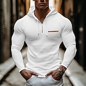 abordables sweats à capuche basiques pour hommes-Homme Sweat à capuche Sweat-shirt zippé Abricot Noir Blanche Gris À capuche Uni Zip Up Poche Avant Sport &amp; Loisir Occasionnel Quotidien Streetwear Frais Vêtements de sport Automne &amp; Hiver Vêtement