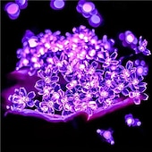 abordables Guirlandes lumineuses led-Guirlande lumineuse solaire en forme de cerisier, 12 m, 100 LED, luminaire décoratif d&#039;extérieur, idéal pour Noël, un mariage, une cour, un balcon ou une clôture, idéal pour Halloween