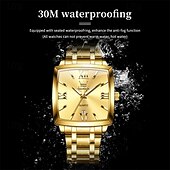 cheap Quartz Watches-A new OLEVS square men's business watch with luminous calendar waterproof casual quartz watch fashionable and trendy men's sports wristwatch