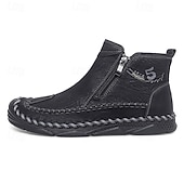 abordables Bottines-Bottines zippées faites main pour hommes pour un confort quotidien – bottes de marche décontractées de style vintage pour les voyages d&#039;automne et les aventures urbaines