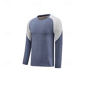 abordables Tapas-Hombre Camiseta de rendimiento Camiseta deportiva Manga Larga Cuello Barco Camiseta Al aire libre Secado rápido Reductor del Sudor antiolor Transpirable Poliéster Retazos Rosa Azul Azul cielo Tenis
