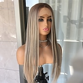 economico Parrucche lace front capelli veri-Capelli umani 13x6 Fronte in Pizzo 13x4 Fronte in Pizzo Parrucca Riga Libera Capelli brasiliani Liscio Marrone Chiaro Multicolore Parrucca 130% 150% 180% Densità dei capelli con Capelli di Bambino