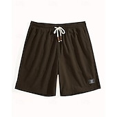 tanie Szorty casualowe-Męskie Szorty waflowe Szorty Letnie szorty Szorty na co dzień Kieszeń Elastyczny pas Ściągana na sznurek Równina Komfort Oddychający Do kolan Na zewnątrz Urlop Sportowy Codzienny Czarny Biały Średnio