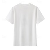economico Maglietta Animali-Maglietta da donna in 100% cotone con stampa di animali, gatti e lettere, elegante, basic, moderna, a maniche corte, girocollo, regular, per tutti i giorni, sportiva, per uscire, nera e bianca,
