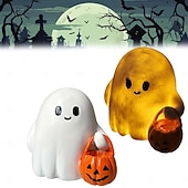 tanie Dekoracje wiszące i na stół na Halloween-Dynia Boo Buddies - urocza dekoracja ducha Halloween ozdoby na dynie urocze dekoracje stołowe świecąca dekoracja uroczych duchów