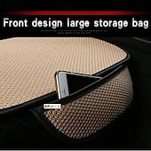 abordables Housses de siège de voiture-Ensemble de 3 coussins de siège de voiture d&#039;été en soie glacée, coussin de siège de voiture sans dossier, coussin frais en une seule pièce