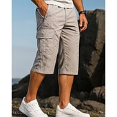 economico Fondi-Per uomo Shorts Cargo Shorts da escursionismo Esterno Vestibilità regolare Impermeabile Antivento Pantaloni Tasca Grigio Cotone Campeggio / Escursionismo Corsa S M L XL XXL