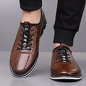 abordables Baskets-Baskets décontractées en similicuir texturé pour homme – chaussures à lacets légères pour la marche quotidienne, les voyages et le style urbain du week-end