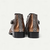 cheap Premium Leather Boots-Men&#039;s Brown Snakeskin Boots - Luxury High-Quality Cowhide Ankle Boots for Stylish Men - Perfect for Formal Events, Night Out and Fashion Shows