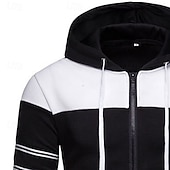 abordables sudaderas basicas hombre-Hombre Sudadera Sudadera con capucha y cremallera completa Negro Azul Marino Azul Piscina Naranja Con Capucha Plano Retazos Cremallera Bloque de Color Deporte Casual Diario Ropa de calle Fresco Ropa