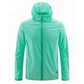 abordables Vestes de course-Femmes Veste de course Veste d&#039;extérieur Veste à capuche Cordon de serrage Poche à Fermeture Éclair manche longue Top Athleisure Coupe-vent UPF 50+ Respirant Pêche Randonnée Course Tenue de sport