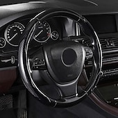 abordables Servicio de Vehículo-Funda antideslizante de silicona y fibra de carbono para volante de coche, ajuste universal, elegante, antideslizante, con agarre suave, para la decoración interior del coche y un cómodo accesorio de conducción.