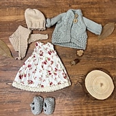 baratos Bonecas-Boneca Waldorf feita à mão para bebês meninas com conjuntos de roupas - boneca de pelúcia macia de 11,8 polegadas para crianças pequenas, presente de Natal ideal para crianças