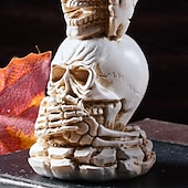  Halloween-deko se inget ont, hör inget ont, tala inget ont dödskallefigurer, moderna staplade hartsskelettstatyer för hemmet, baren och Halloween-festdekorationer