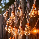 cheap LED String Lights-Solar Outdoor Camping Light Bulb Fairy String Light 8m 16LED Waterproof Wedding Party Atmosphere Landscape Light Home Garden Balcony Fence Tree Christmas Decoration