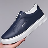 billige Sneakers til herrer-Herre Treningssko Gange Fritid Mikrofiber Bekvem Sklisikker Pustende Nylonteip Tøfler Svart Hvit Blå Sommer Vår
