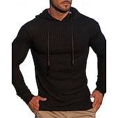 baratos Tops-Homens Moletom Top de caminhada Moletom esportivo com capuz Manga Longa Com Capuz Camiseta Blusas Ao ar livre Térmico / Quente Leve Inverno Quarter-Zip Poliéster Preto Verde Tropa Azul Marinho Caça