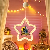 levne Halloween v interiéru-1 ks 27,6 cm halloween netopýr duch čaroděj klobouk dýně černá kočka netopýr přísavka led přísavka okenní světlo párty okno vnitřní atmosféra dekorativní světlo aaa baterie box teplé světlo běžící