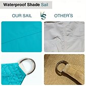 abordables Protection Solaire-1 voile d&#039;ombrage triangulaire d&#039;extérieur résistant aux UV, utilisé pour les pavillons, les jardins, les piscines, bleu ciel