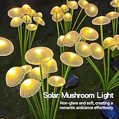 halpa Ulkovalaisimet-2 kpl aurinkokennolla toimivia sienipuutarhavaloja 6 lediä aurinkokennolla toimivia meduusavaloja ulkokäyttöön vedenpitäviä tulikärpäsen keinuvaloja puutarhan pihapolulle joulujuhlien koristeluun