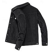 cheap Cargo Jackets-Men&#039;s Corduroy Jacket Cargo Jacket Casual Jacket Vacation Daily Pocket Fall Winter Plain Fashion Classic Lapel Regular Black Khaki Coffee Gray Jacket