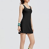 olcso Női ruha-Női Egyszínű Teniszruha Teniszszoknyák rövidnadrággal 1 darab Ujjatlan Sportos Csökkenti a kopást Rugalmas Profesionalni Tenisz Futás Fitnesz Pántos U-alakú Szoknyák Ruhák Fekete Fehér Szürke Spandex