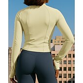 economico Felpa &amp; Sweatshirt-Per donna Maglietta da ginnastica Camicie a maniche lunghe Cerniera a un quarto Manica Lunga Top Athleisure Autunno Morbido Abbigliamento leggero Traspirante All&#039;aperto Corsa Yoga abbigliamento