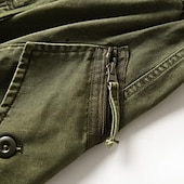 baratos Calças Cargo-Homens Calças Cargo Calças Cintura elástica Com Cordão Bolso multi Tecido Vestível Ao ar livre Diário Acampar e Caminhar Moda Clássico Verde Cáqui
