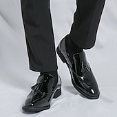 halpa Miesten loaferit ja nauhattomat kengät-miesten kultaiset tupsukoristeiset loaferit – kiiltävät metallinhohtoiset slip-on-kengät häihin, juhliin ja iltatilaisuuksiin