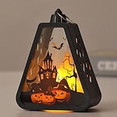 economico Halloween al chiuso-1 lanterna luminosa elettronica a LED portatile per Halloween, per interni ed esterni, per feste, castello, strega, atmosfera decorativa