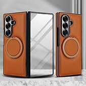 halpa Samsung-kotelot-puhelin Etui Käyttötarkoitus Samsung Galaxy Z-taitto 7 Z Taita 6 Z Fold 5 Z Fold 4 Z Fold 3 Lompakkokorttikotelo Tukee langatonta latausta Tukijalka Iskunkestävä Retro TPU PU-nahka
